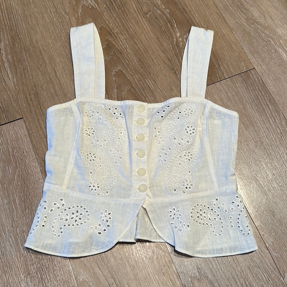 Free People Linen Sleeveless Blouse XS